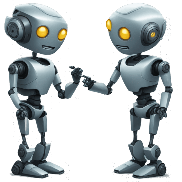 Two robots talking emoji