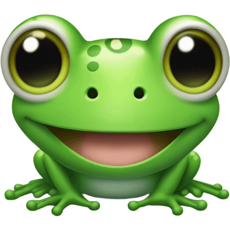 Excited cute female frog  emoji