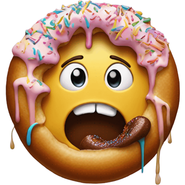 Eating the middle of  donut emoji