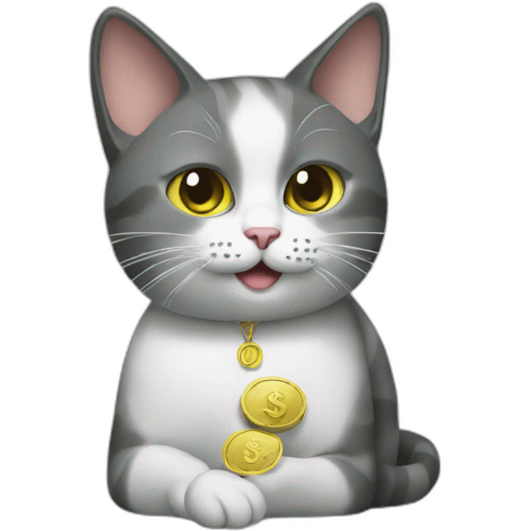 Cat with money emoji