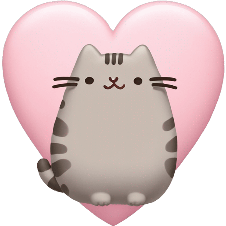 pusheen light pink heart emoji