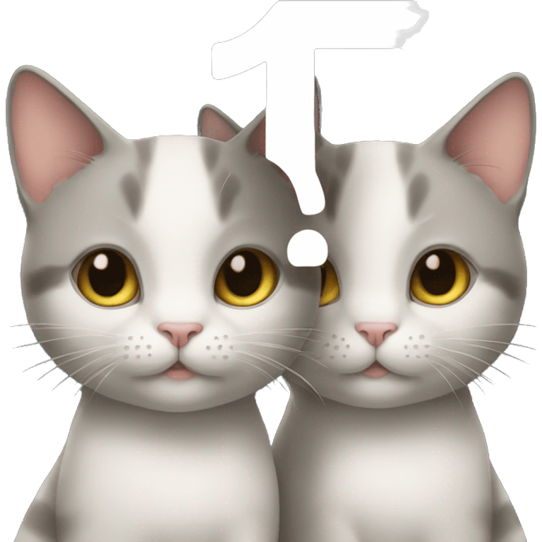 two cats holding up the number thirteen emoji