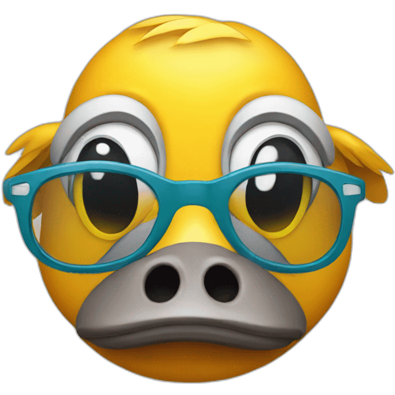 Duck wearing glasses emoji