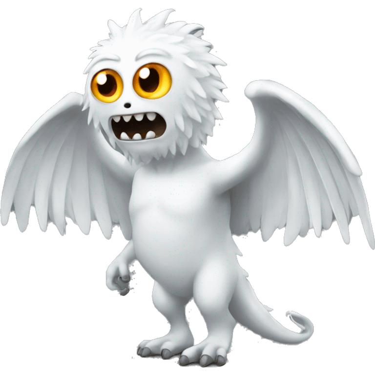 White monster with wings  emoji