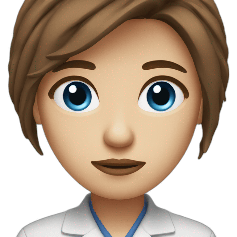 sad female product manager blue eyes brown hair emoji