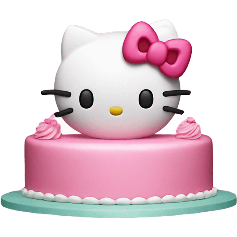 Hello kitty on top of a pink cake  emoji