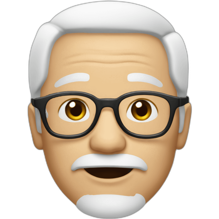 grand father Indonesia white hair with glasses hair emoji