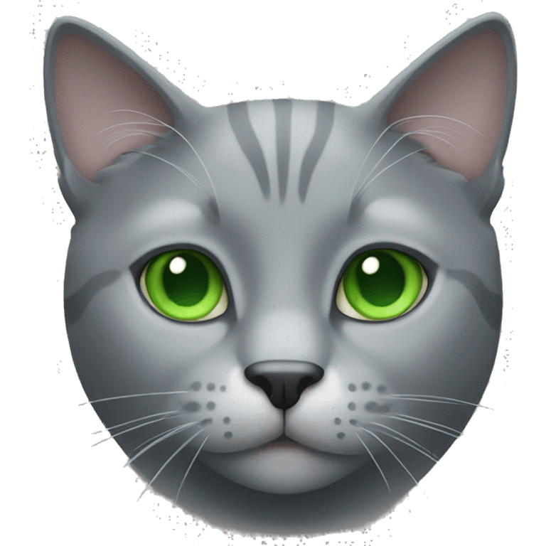 Gray cat with green eyes  emoji