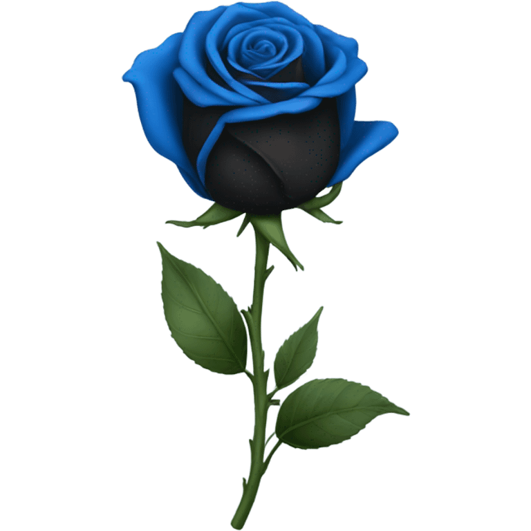 black and blue rose emoji