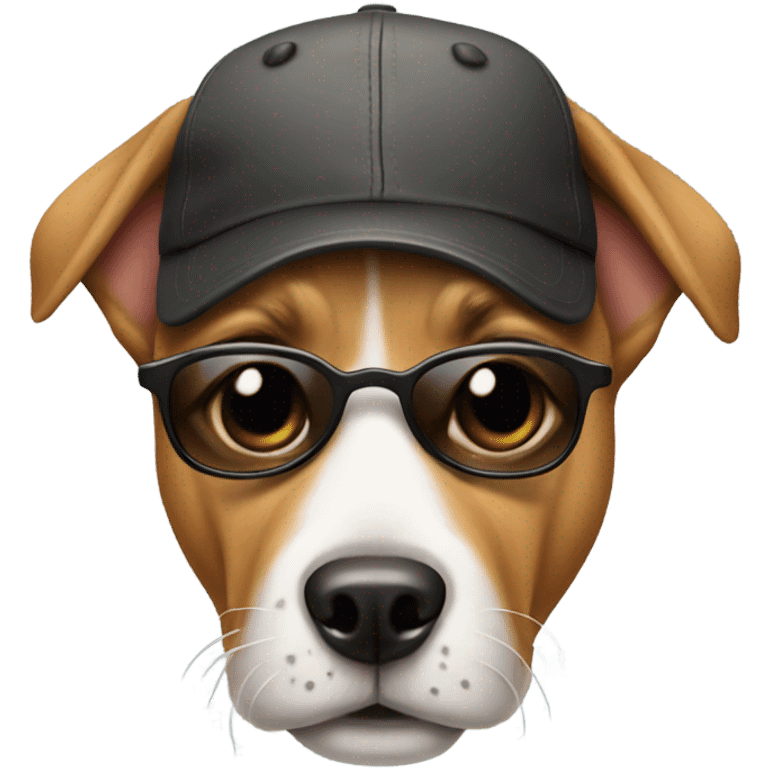 Dog with cap and glasses emoji