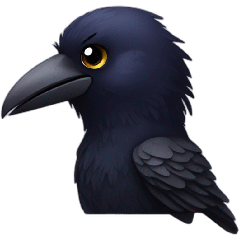 Cute little raven emoji