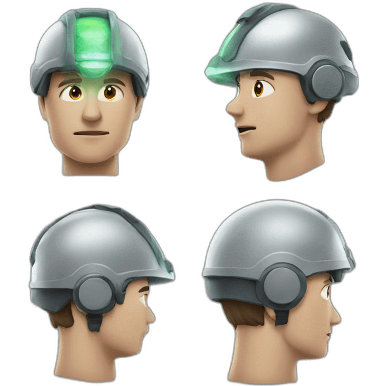 man with helmet being hypnotized emoji