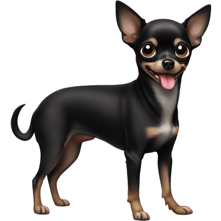 black chihuahua with tongue out emoji