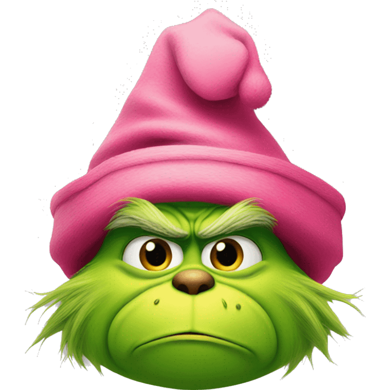 Grinch with pink hat  emoji