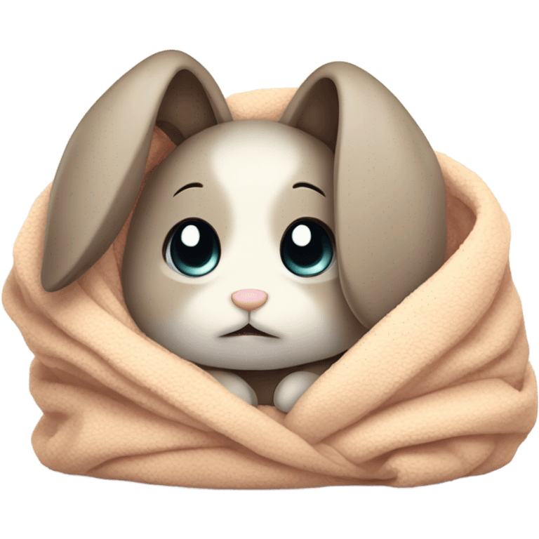 crying cute blanket bunny emoji