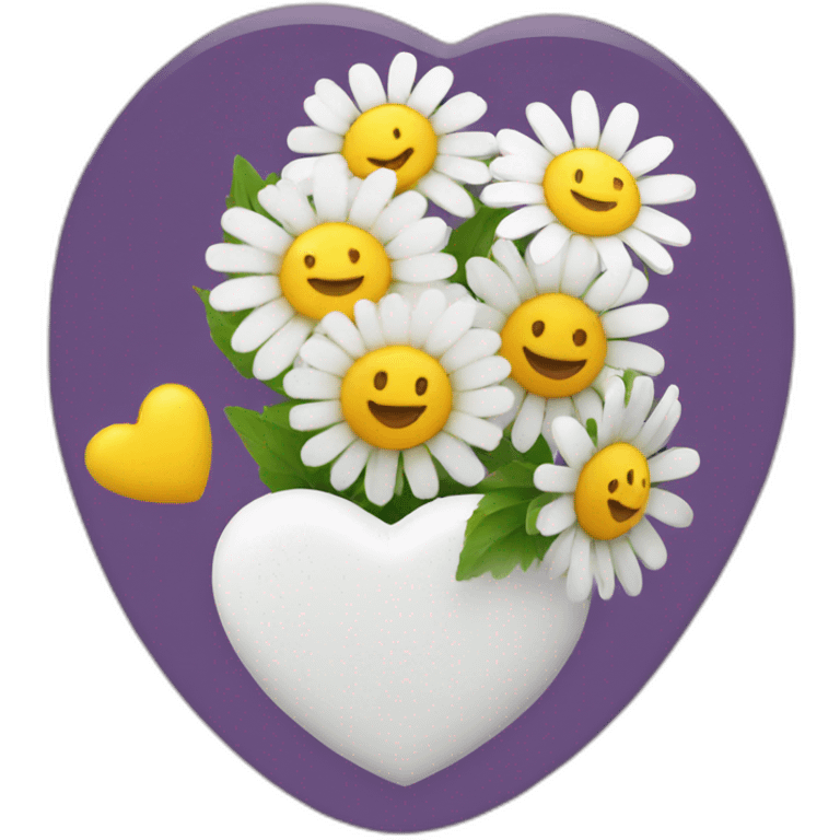 Daisy bouquet with heart shaped chocolate box emoji