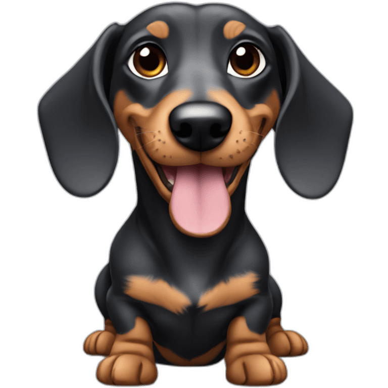 black and grey hair dachshund emoji