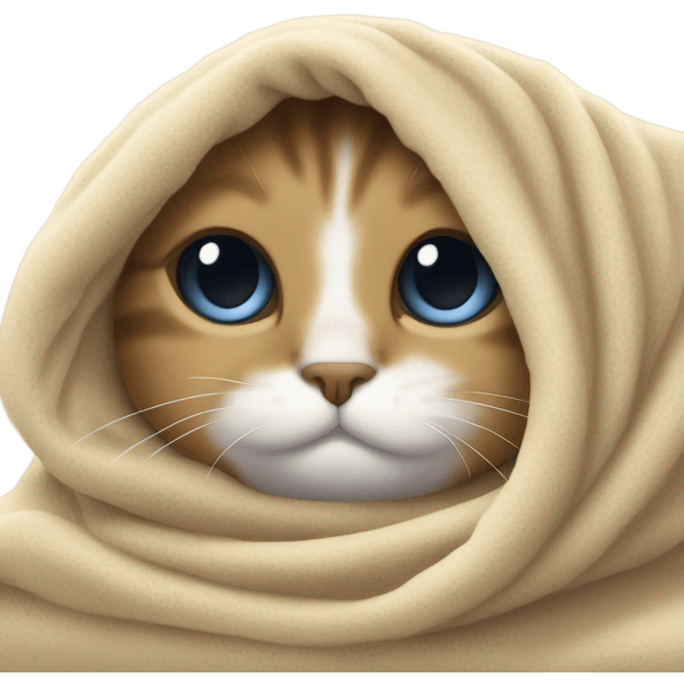 cat wrapped in blanket emoji