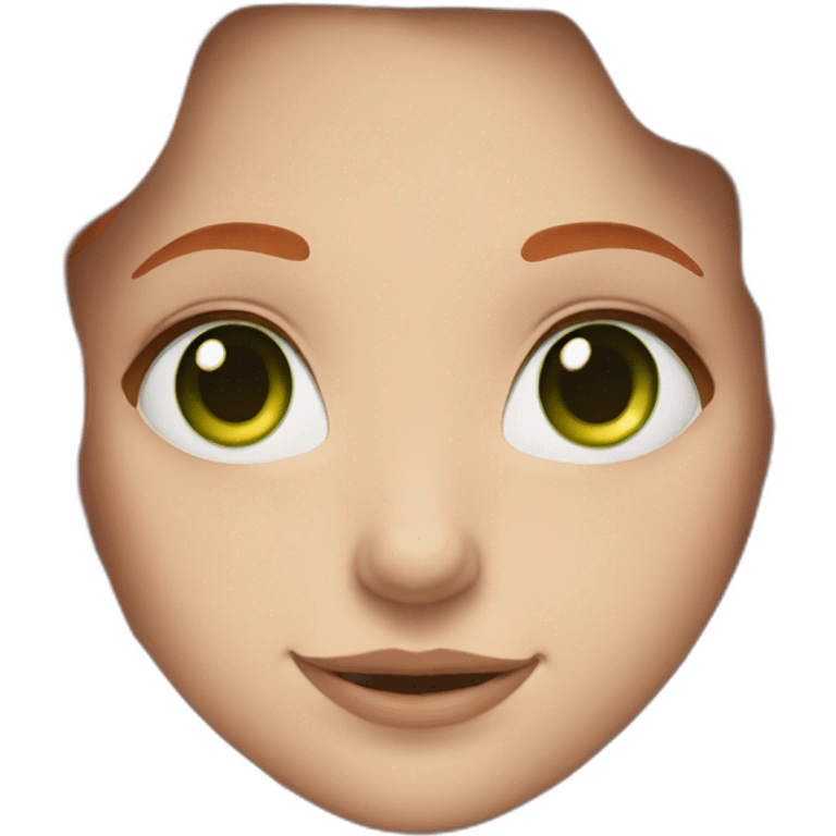 girl with long red hair and green eyes in braces emoji