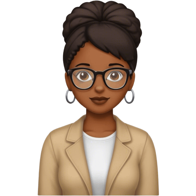 Black girl with glasses emoji