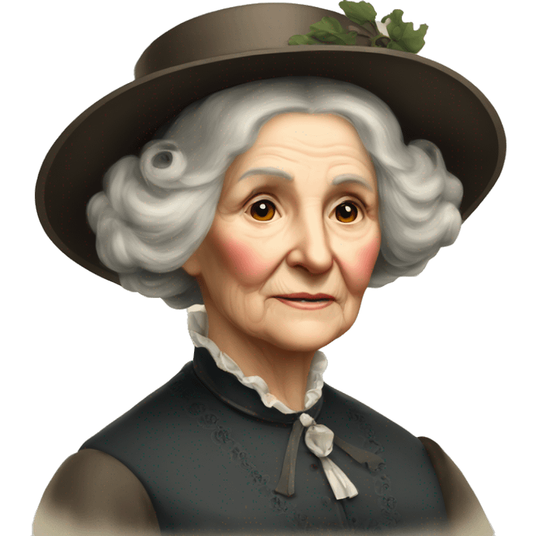 Elegant old lady year 1866 emoji