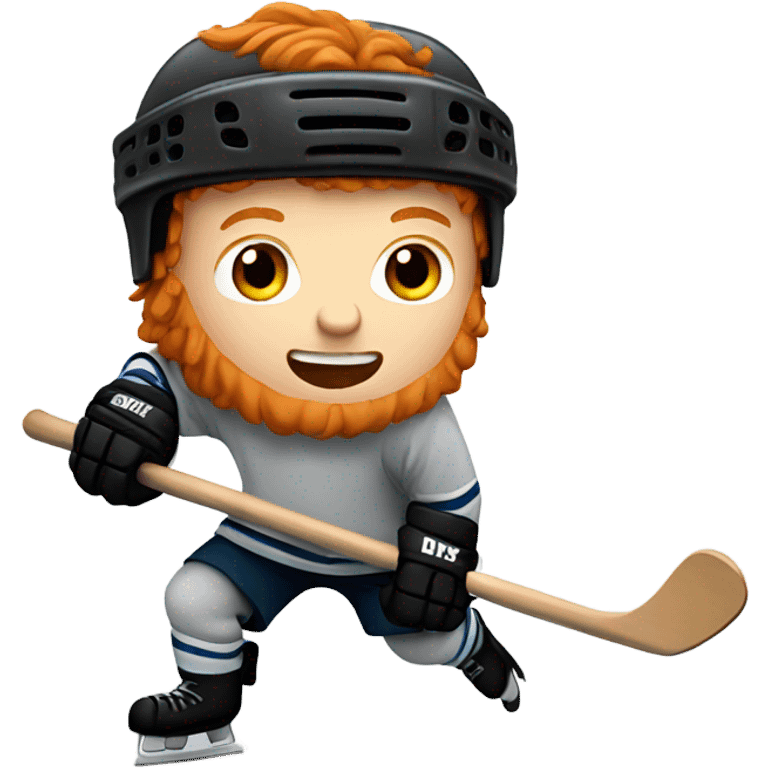 A ginger man playing hockey  emoji