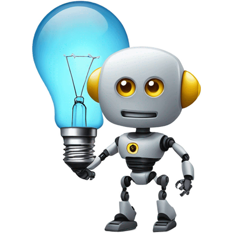 robot and a light bulb emoji