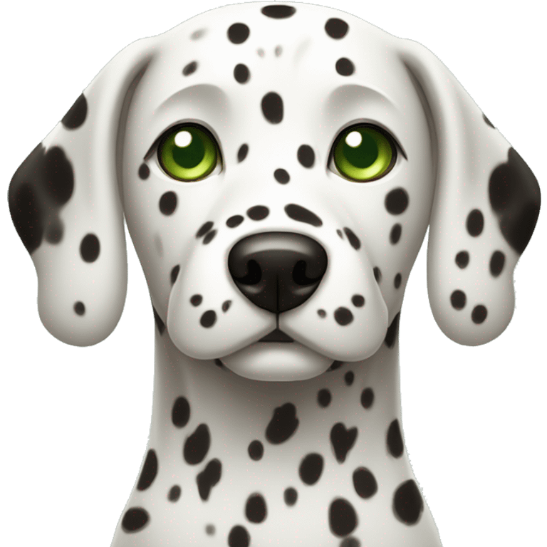 pixel dalmatian dog with light green eyes emoji