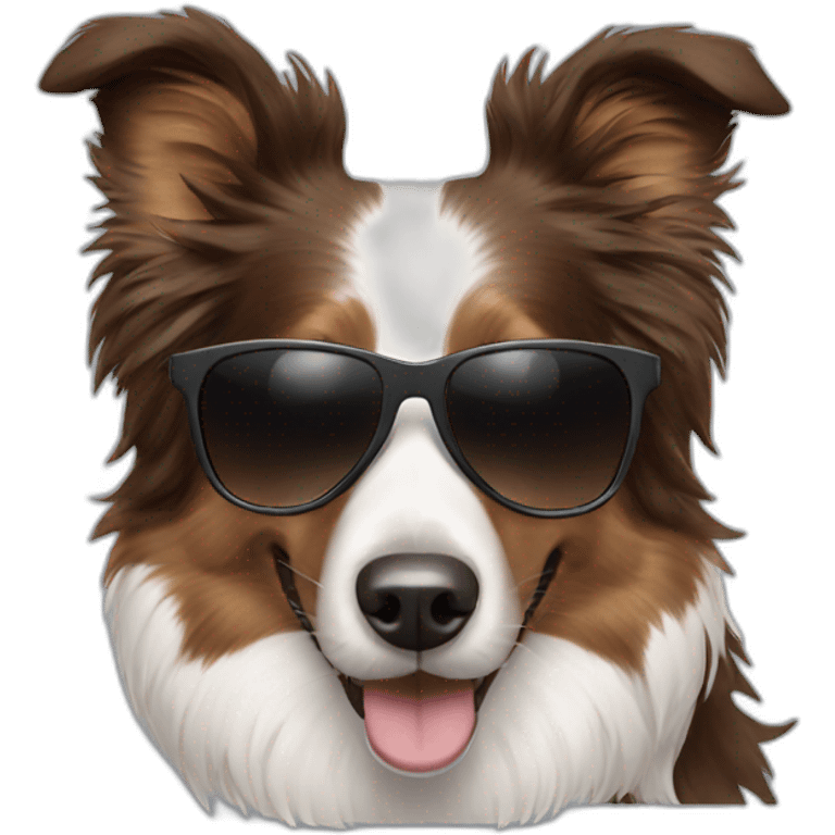 Border collie with sunglasses emoji