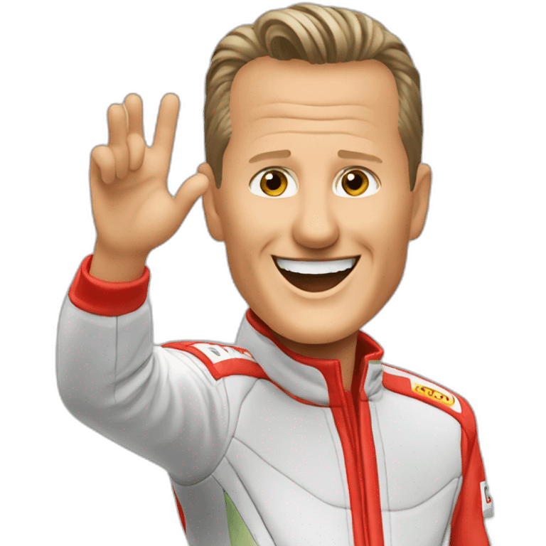 Michael Schumacher waving emoji