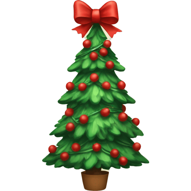 Christmas tree with red bows  emoji