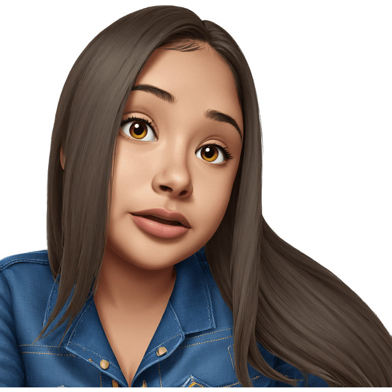 realistic girl in denim jacket emoji