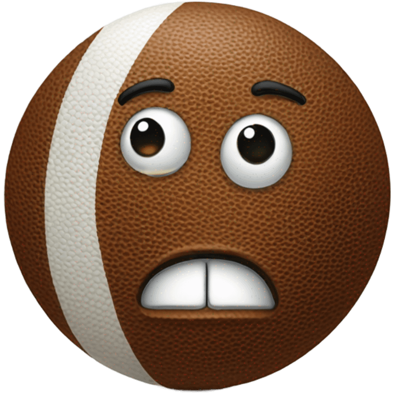 Football with a sad face on it  emoji