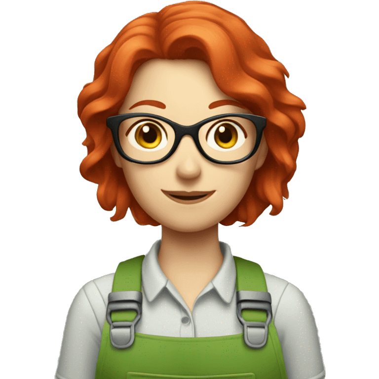 Female gardener with red hair and glasses emoji