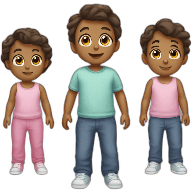 Triplets 2 boys 1 girl emoji