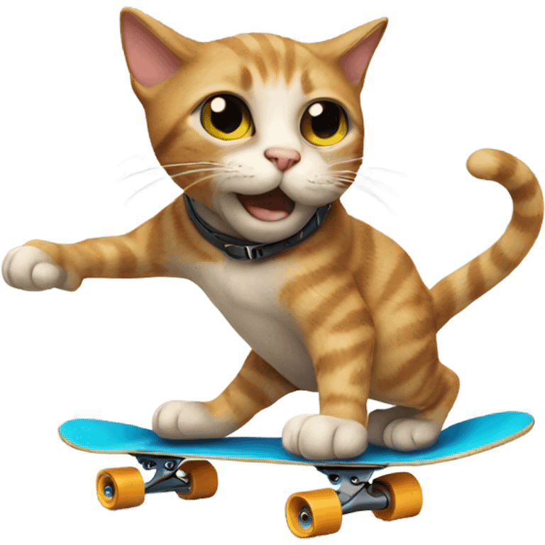 Cat riding a skateboard  emoji