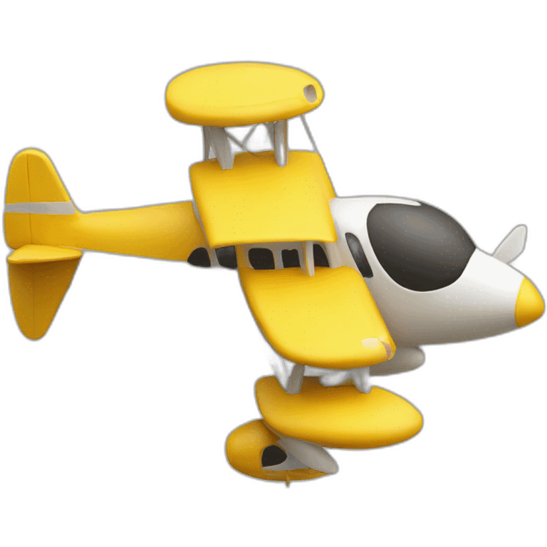 a cat in a yellow plane emoji