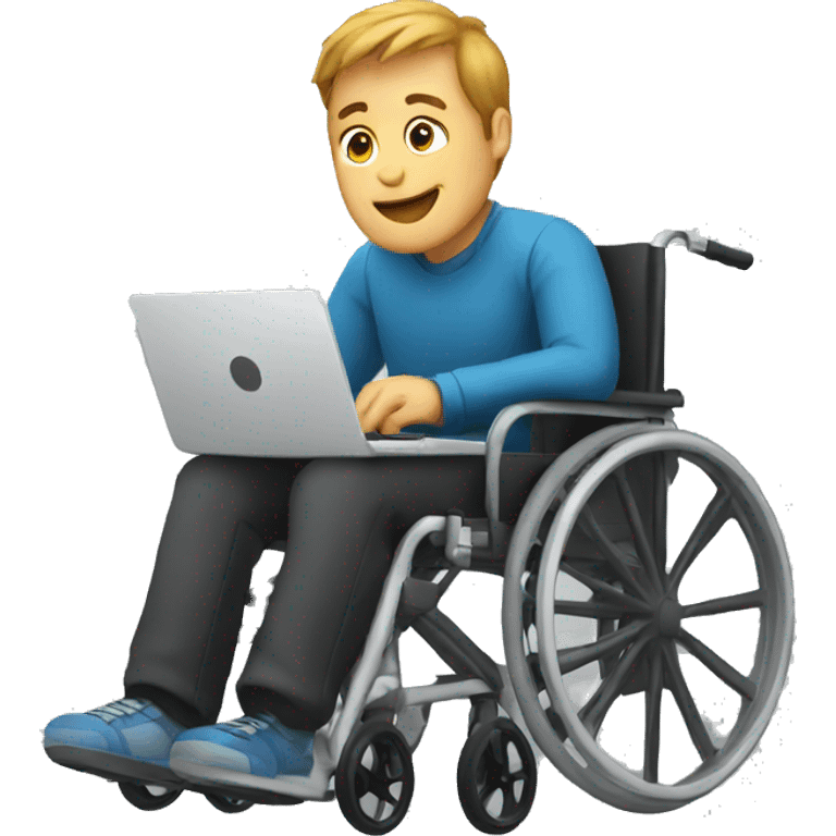 man in wheelchair with laptop emoji