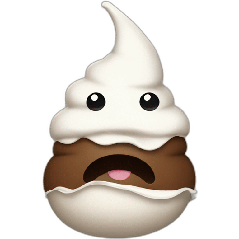 a white and brown poop emoji