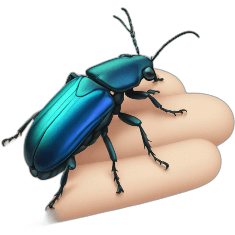 Blue-bellied beetle emoji