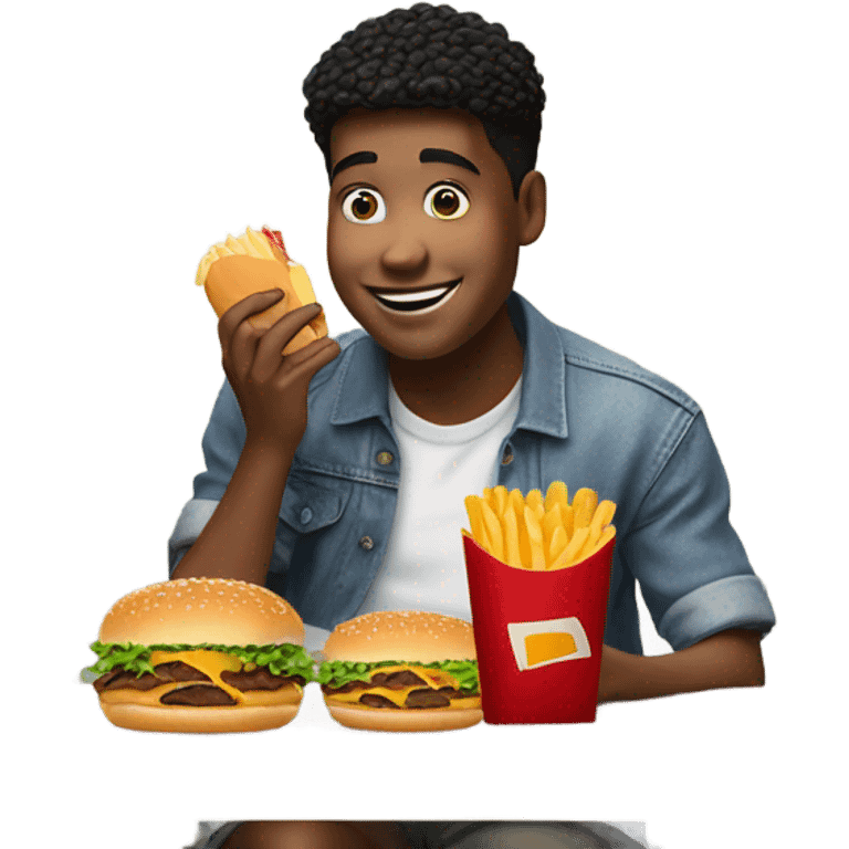 guy eating fast food emoji