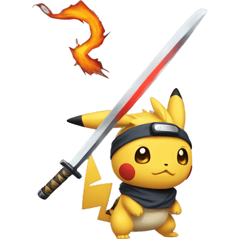 pokemon with a katana and naruto headband emoji