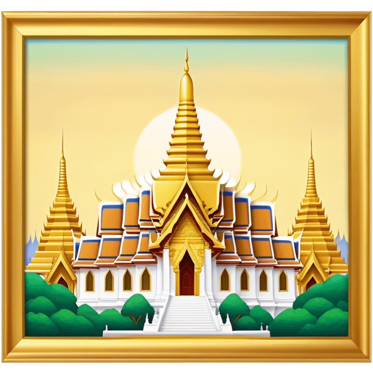 Grand Palace Bangkok Landmark Emoji – Featuring golden spires, Thai architecture, and the Emerald Buddha Temple. emoji