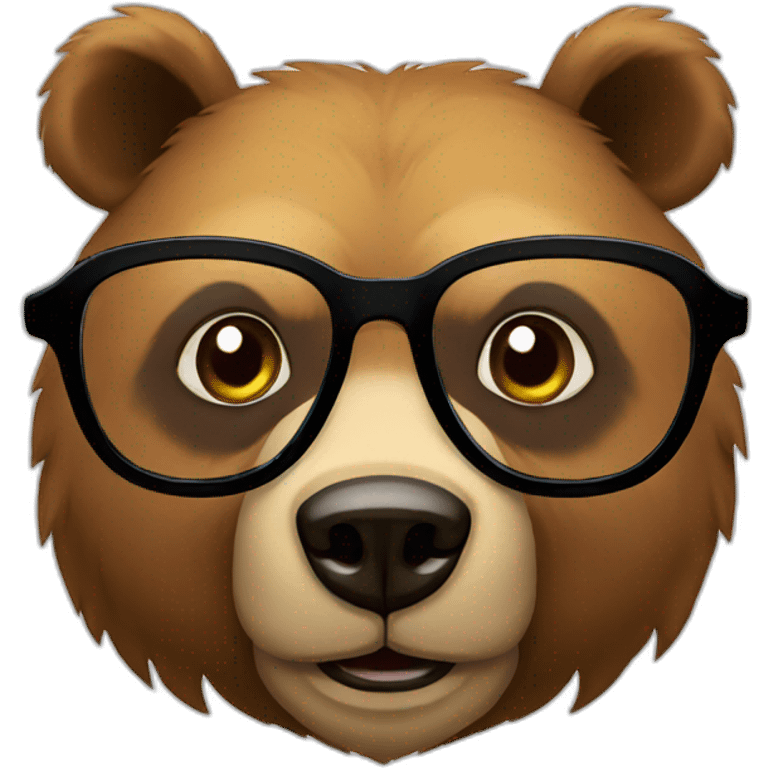 bear with glasses emoji