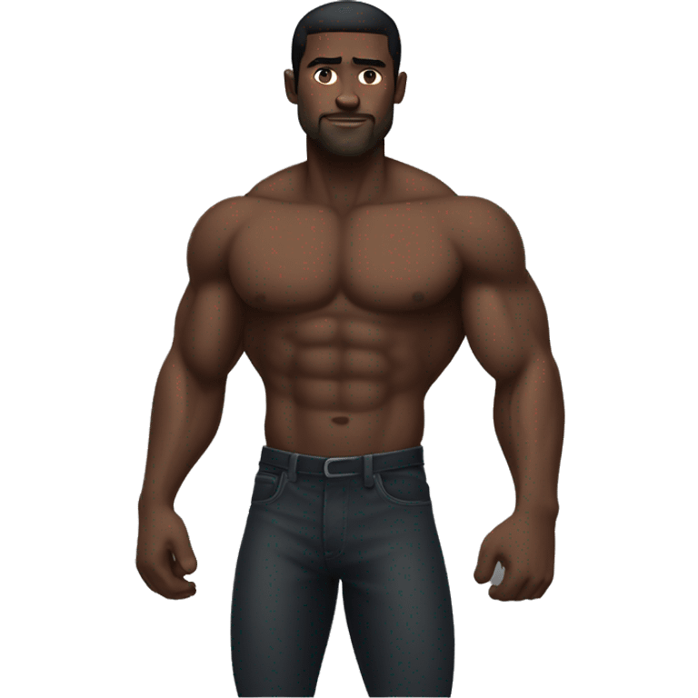 black muscular man emoji