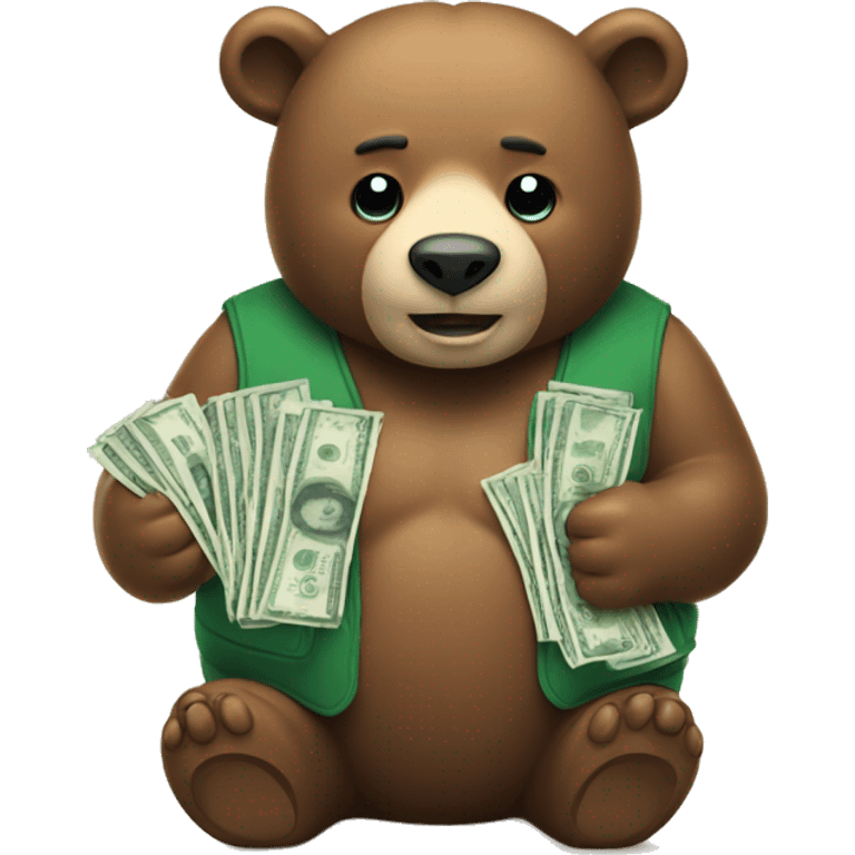 Bear with money  emoji