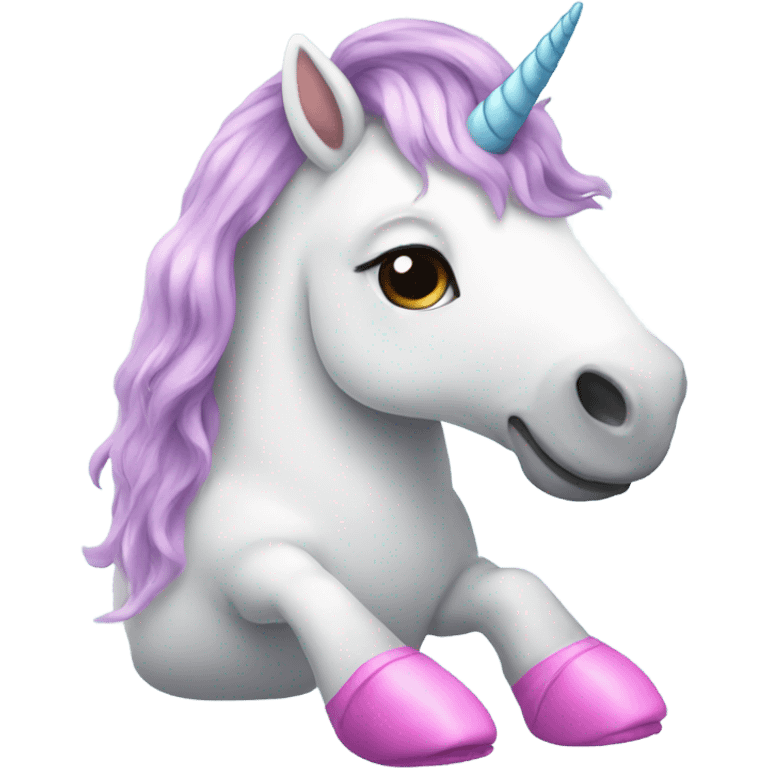 Unicorn wearing slippers emoji