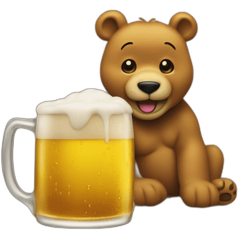 Winnie drink a beer  emoji