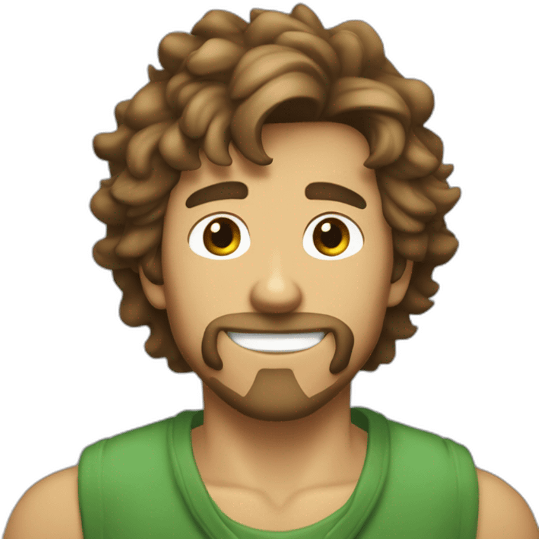 Norville Shaggy Rogers, Latino, tanned, brown hair, goatee, pierced nose stud emoji