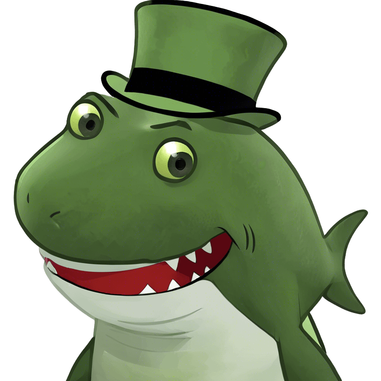 Shark with a top hat emoji